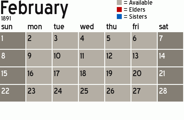 Missionary Dinner Calendar
