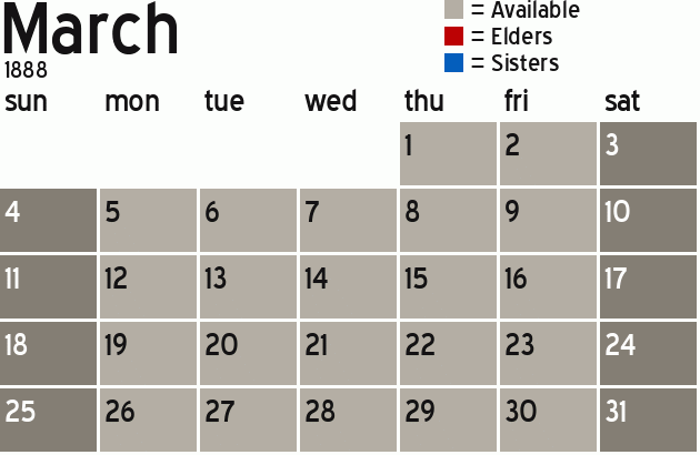 Missionary Dinner Calendar
