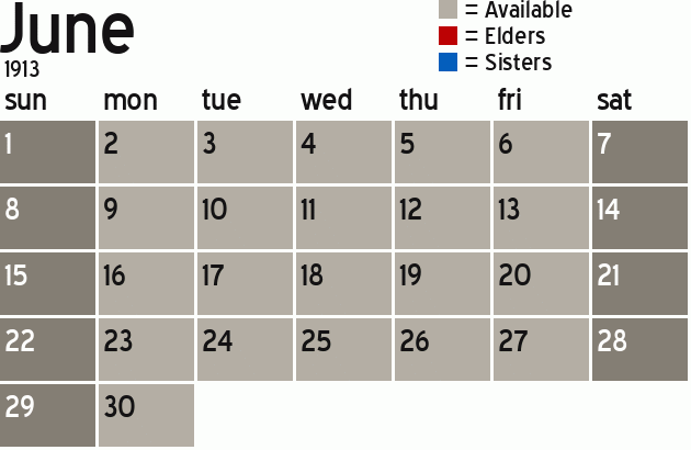 Missionary Dinner Calendar