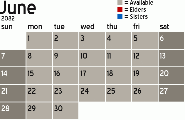 Missionary Dinner Calendar